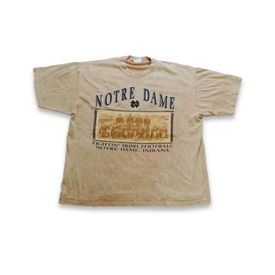 Centre Upcycled Vintage Notre Dame Tee (Tan) - Men's Apparel