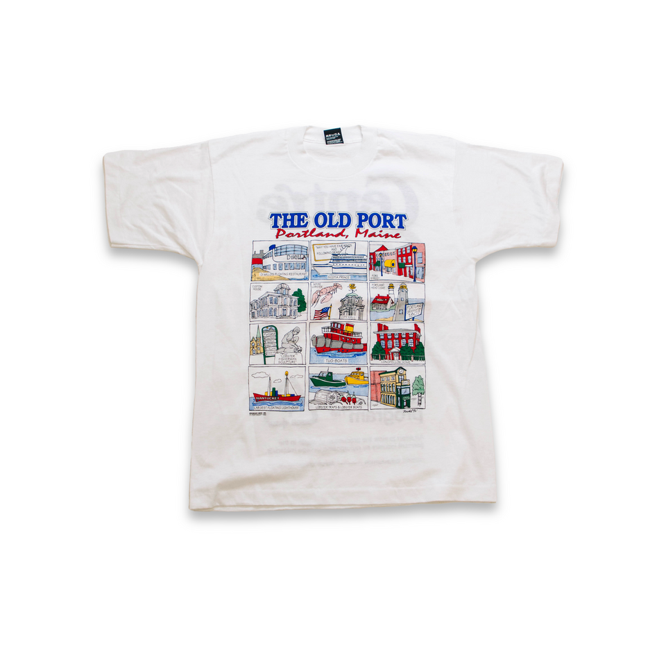 Centre Upcycled Old Port Tee (White) - Men's Apparel