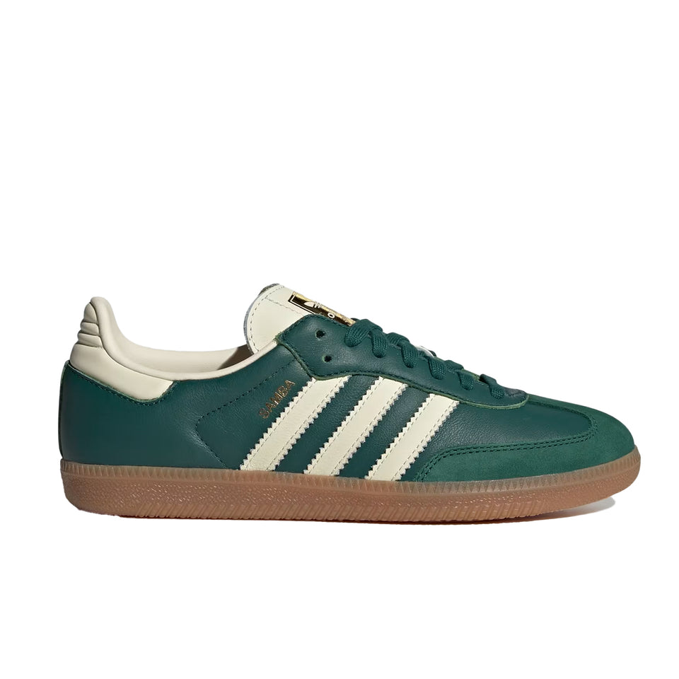Women's Adidas Samba OG ( Green / Cream White / Gold Metallic ) - Adidas