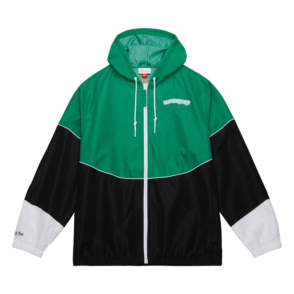 Mitchell & Ness NBA Home Team Dallas Mavericks Lightweight Windbreaker ( Green / Black ) - Men's - Jackets & Outerwear