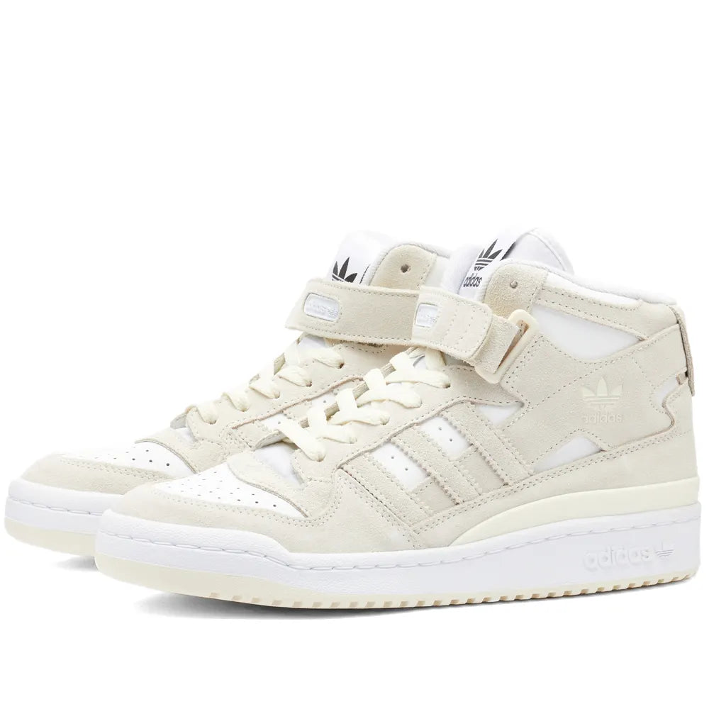 Adidas Women's Forum Mid (White/Core White-Core Black) - Adidas Women's Forum Mid (White/Core White-Core Black) - 