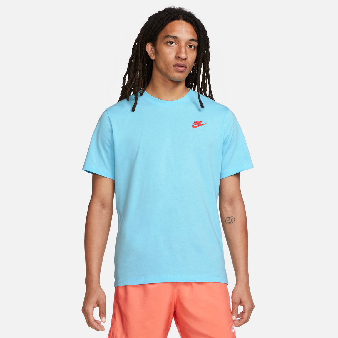 Nike Sportswear Club T-Shirt (Blue Chill/Light Crimson) - Nike Sportswear Club T-Shirt (Blue Chill/Light Crimson) - 