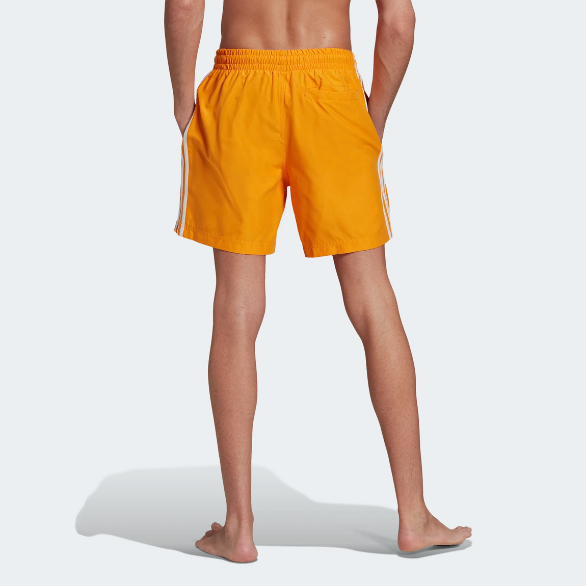 Adidas Classics 3-Stripes Swim Shorts (Bright Orange/White) - Adidas Classics 3-Stripes Swim Shorts (Bright Orange/White) - 