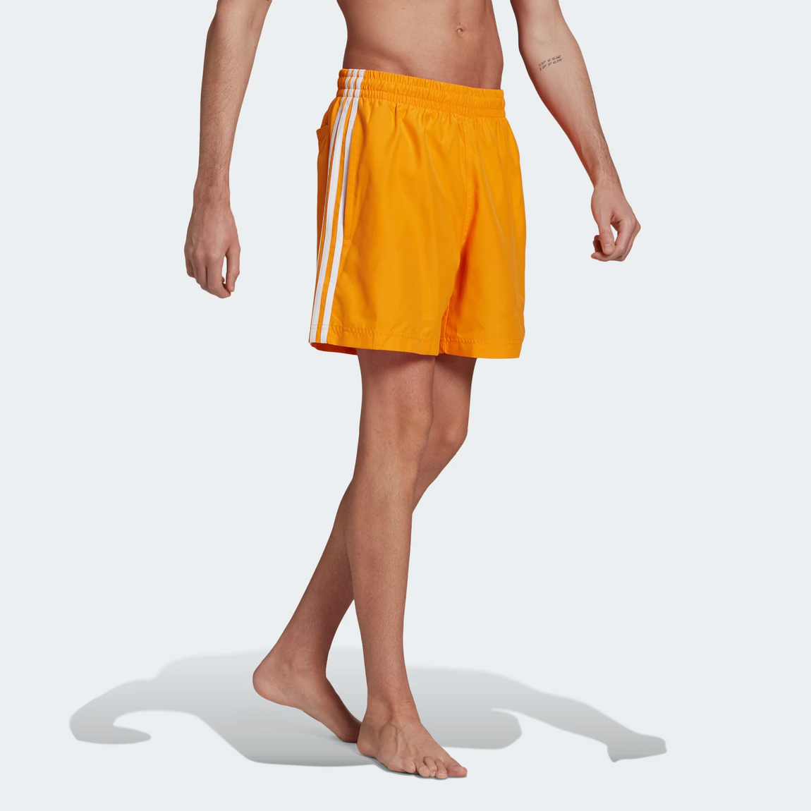 Adidas Classics 3-Stripes Swim Shorts (Bright Orange/White) - Adidas Classics 3-Stripes Swim Shorts (Bright Orange/White) - 