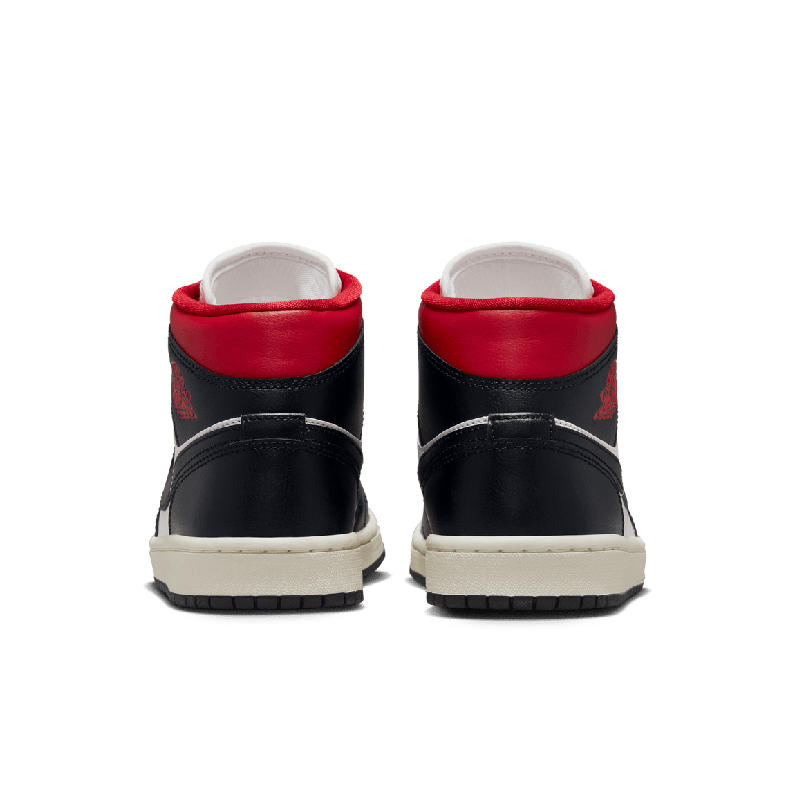 Women's Air Jordan 1 Mid (Black/Gym Red-Sail) - Women's Air Jordan 1 Mid (Black/Gym Red-Sail) - 