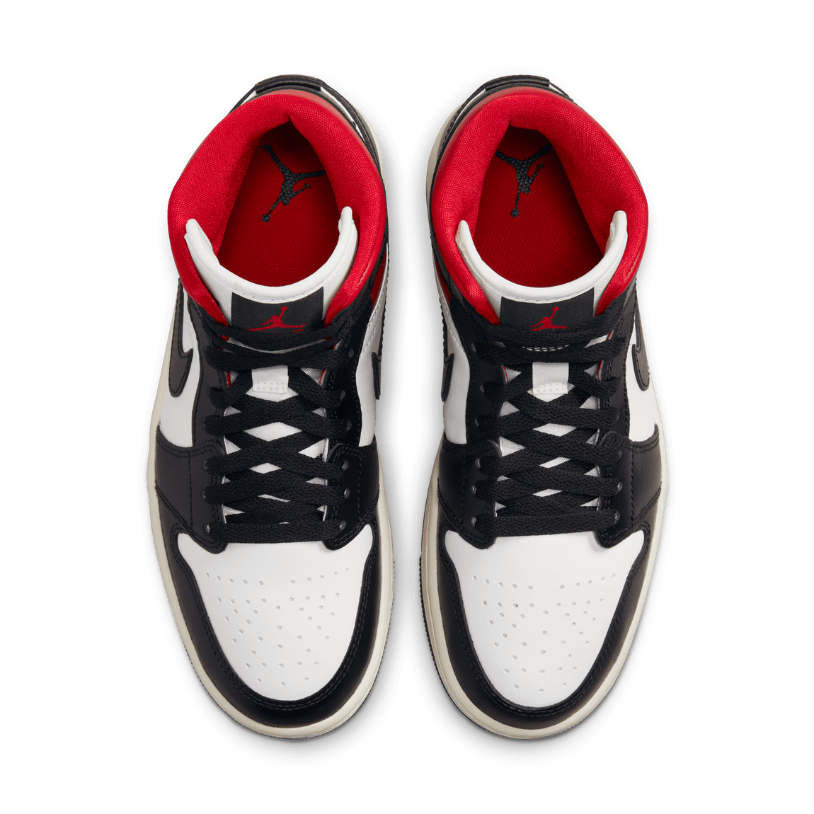 Women's Air Jordan 1 Mid (Black/Gym Red-Sail) - Women's Air Jordan 1 Mid (Black/Gym Red-Sail) - 