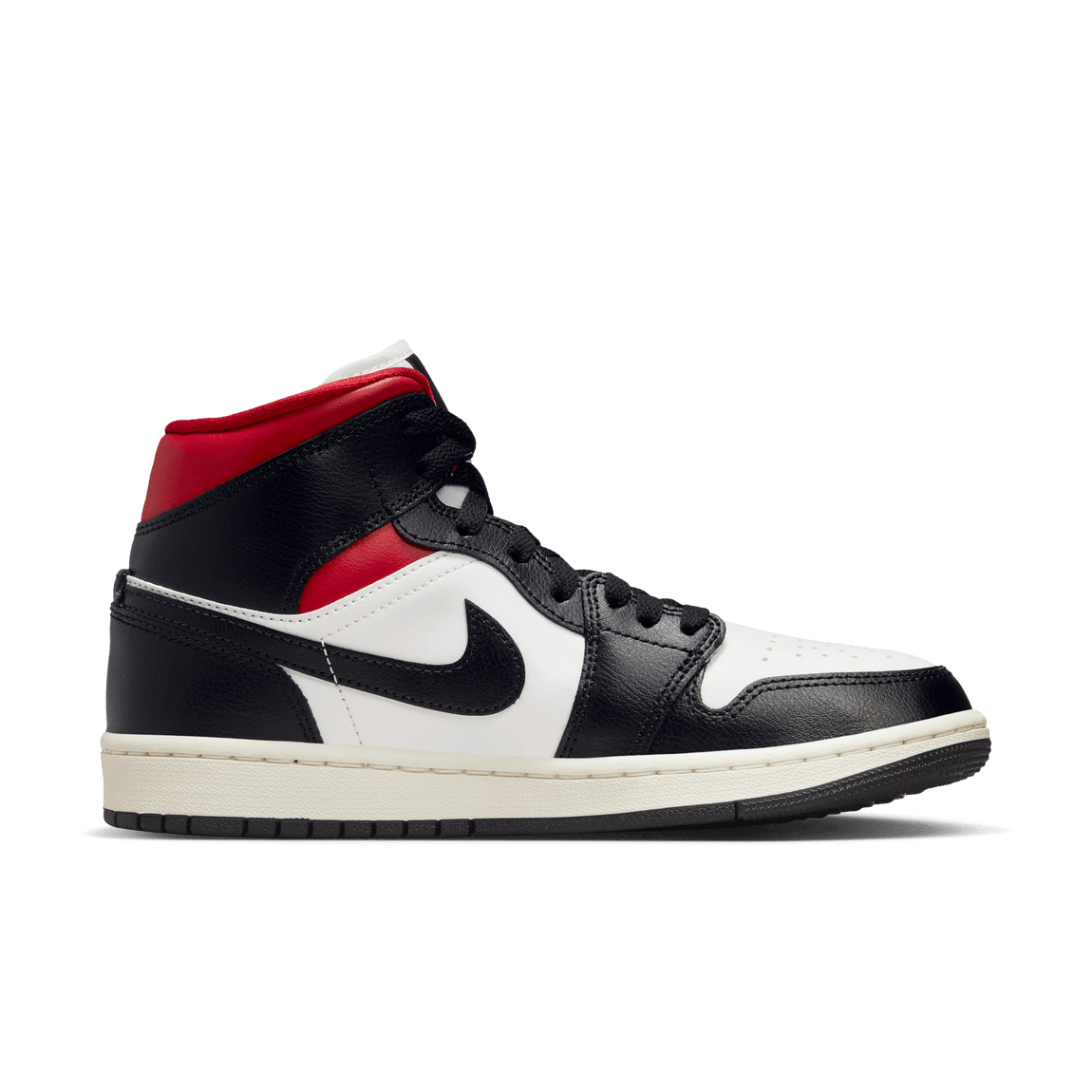 Women's Air Jordan 1 Mid (Black/Gym Red-Sail) - Women's Air Jordan 1 Mid (Black/Gym Red-Sail) - 