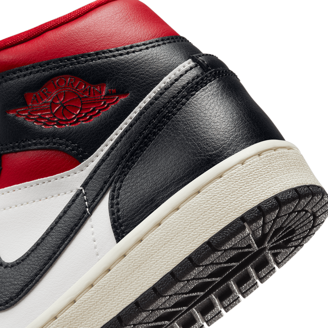 Women's Air Jordan 1 Mid (Black/Gym Red-Sail) - Women's Air Jordan 1 Mid (Black/Gym Red-Sail) - 