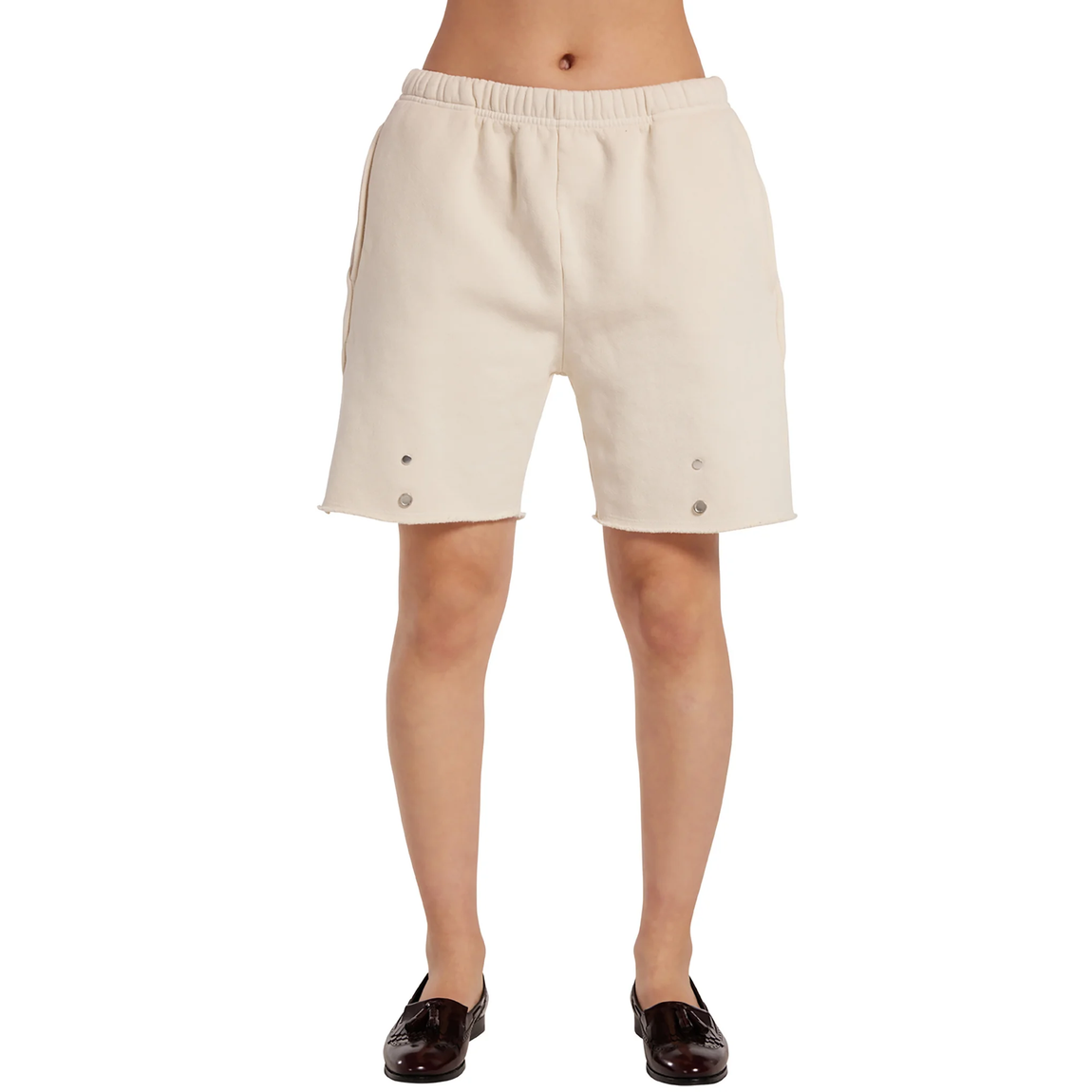 Les Tien Snap Front Shorts (Ivory) - Les Tien Snap Front Shorts (Ivory) - 