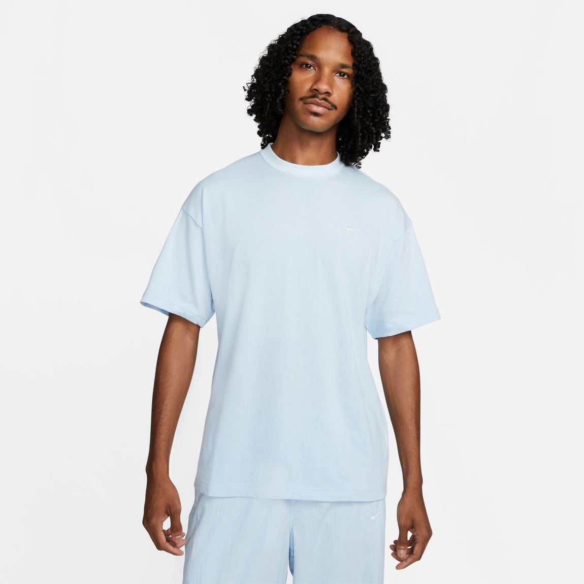 Nike Men's Solo Swoosh Tee (Celestine Blue/White) - Nike Men's Solo Swoosh Tee (Celestine Blue/White) - 