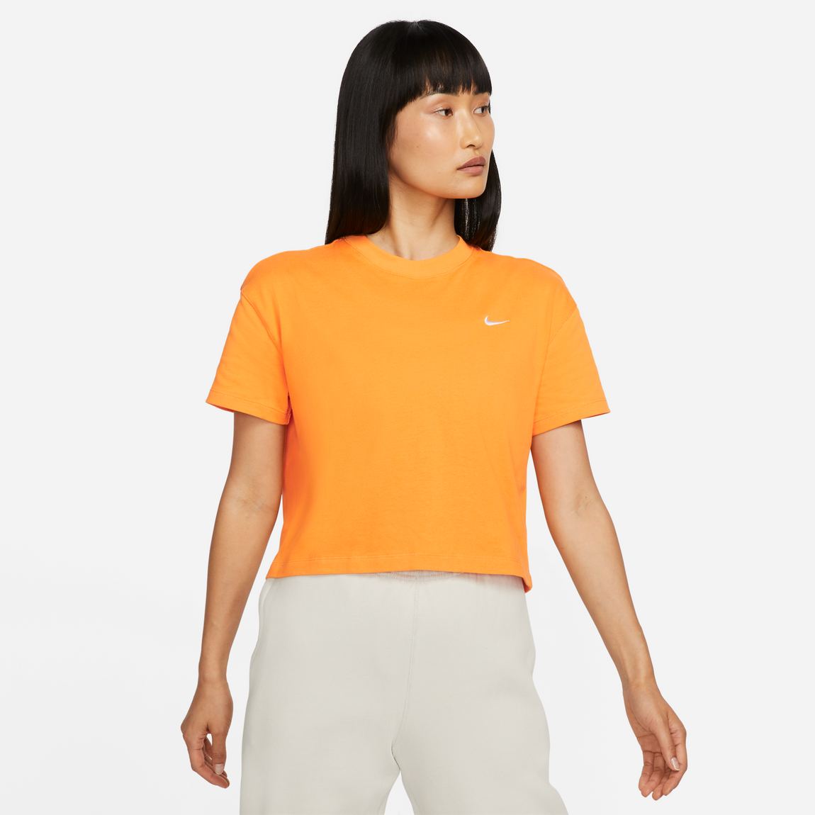 Nike Women's Solo Swoosh Tee (Kumquat/White) - Nike Women's Solo Swoosh Tee (Kumquat/White) - 