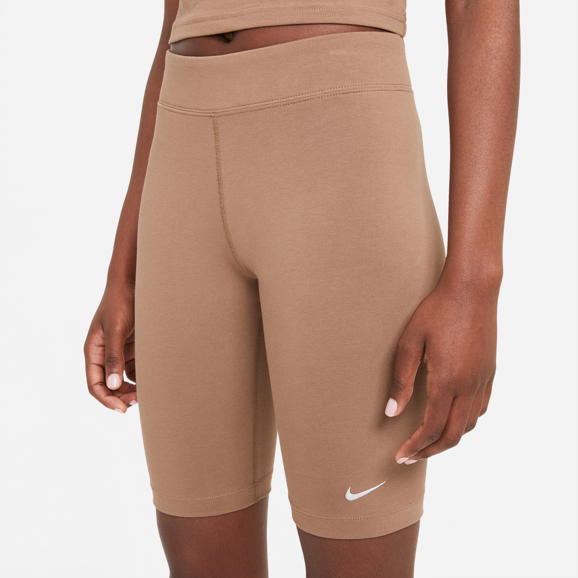 Nike Sportswear Women's Essential Medium Rise Shorts (Brown) - Nike Sportswear Women's Essential Medium Rise Shorts (Brown) - 