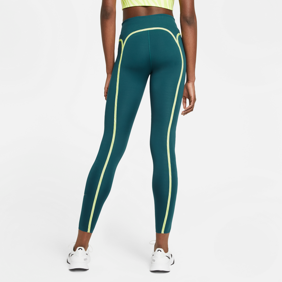 Nike One Luxe Icon Clash Tights (Dark Teal Green) - Nike One Luxe Icon Clash Tights (Dark Teal Green) - 