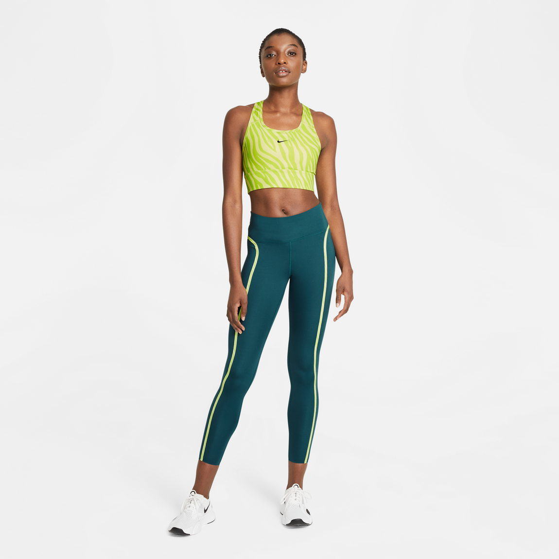 Nike One Luxe Icon Clash Tights (Dark Teal Green) - Nike One Luxe Icon Clash Tights (Dark Teal Green) - 