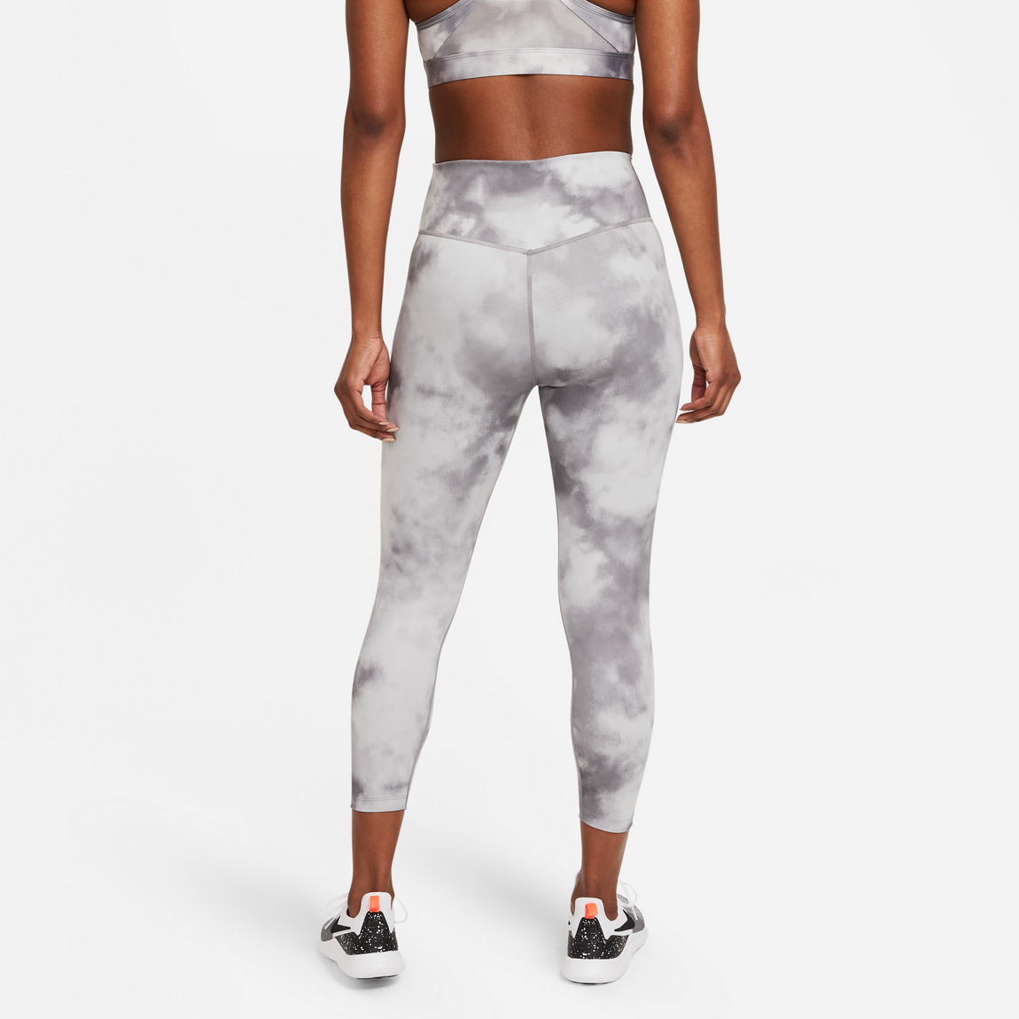 Nike Women's One Icon Mid-Rise Crop Leggings (Smoke Grey/White) - Nike Women's One Icon Mid-Rise Crop Leggings (Smoke Grey/White) - 