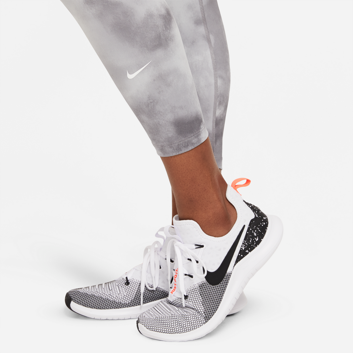 Nike Women's One Icon Mid-Rise Crop Leggings (Smoke Grey/White) - Nike Women's One Icon Mid-Rise Crop Leggings (Smoke Grey/White) - 