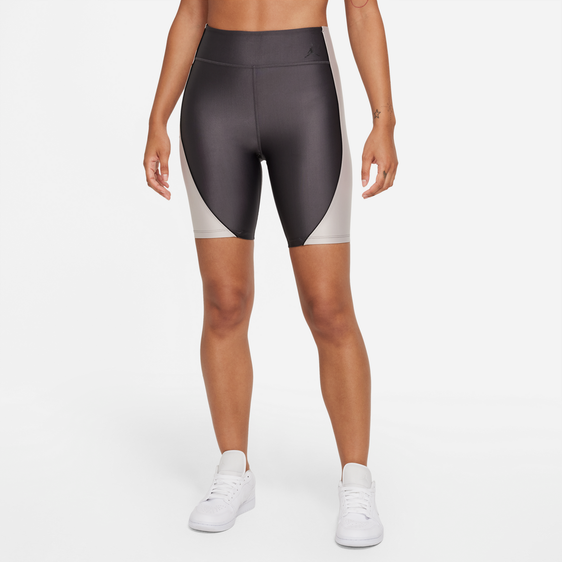 Jordan Women's Essential Training Shorts (Thunder Grey/Moon Particle/Black) - Jordan Women's Essential Training Shorts (Thunder Grey/Moon Particle/Black) - 