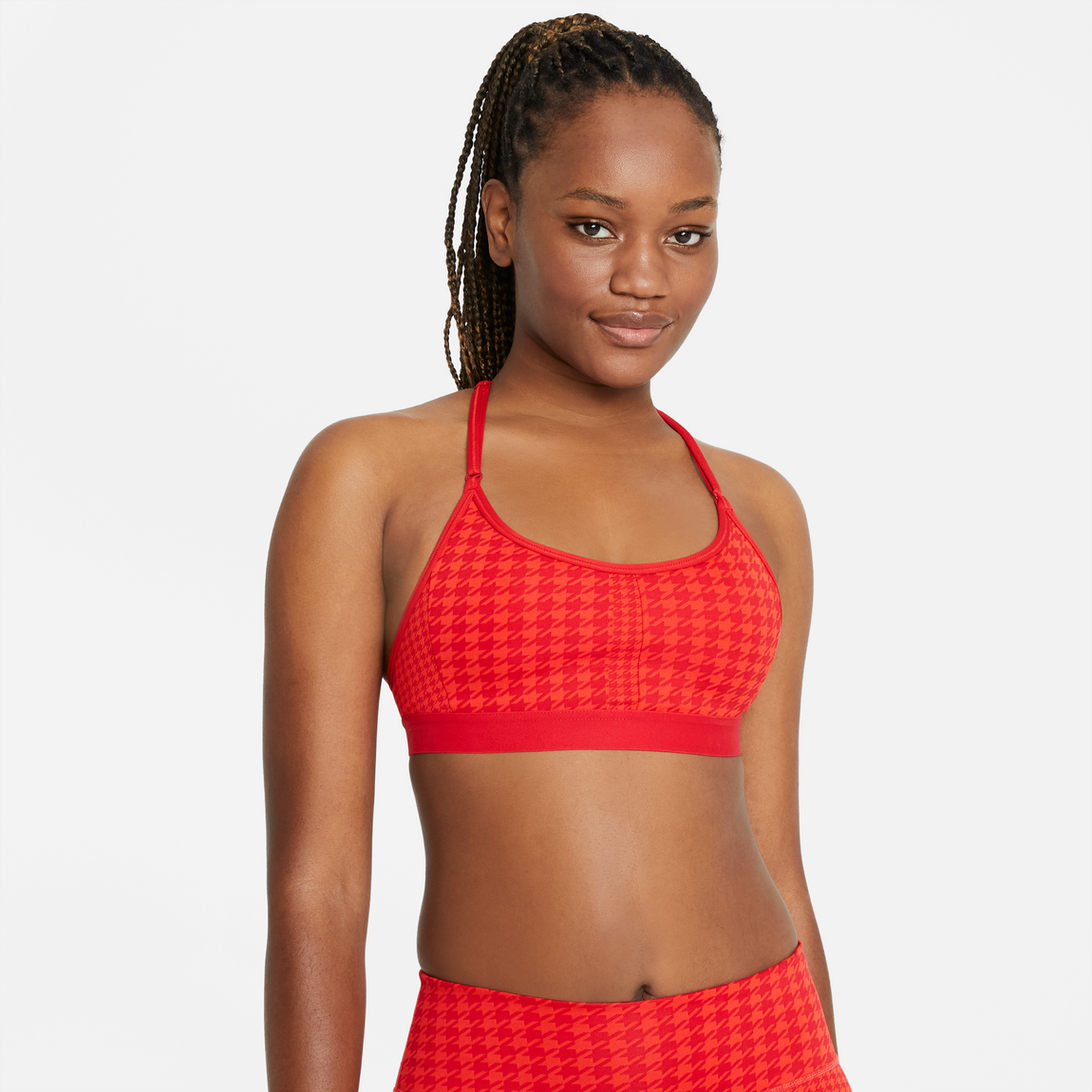 Nike Dri-fit Indy Icon Clash Sports Bra (Chile Red/University Red) - Nike Dri-fit Indy Icon Clash Sports Bra (Chile Red/University Red) - 