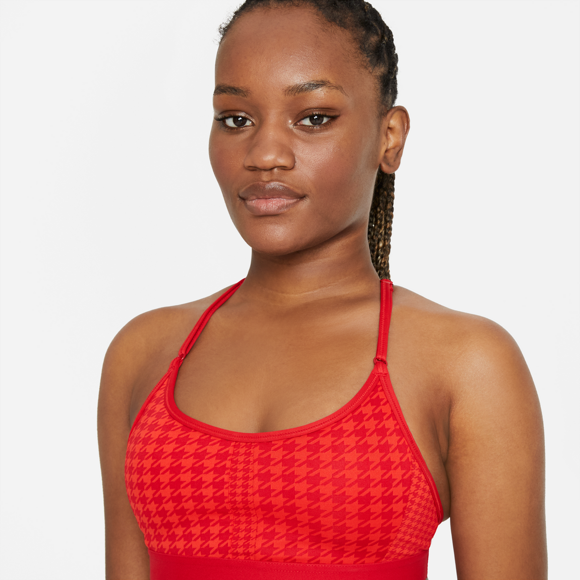 Nike Dri fit Indy Icon Clash Sports Bra Chile Red University Red