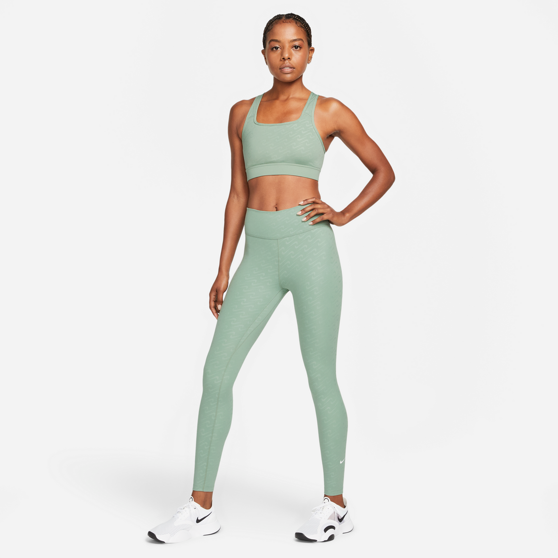 Nike Women s Dri Fit One Clash Tights Jade Smoke Sail Centre