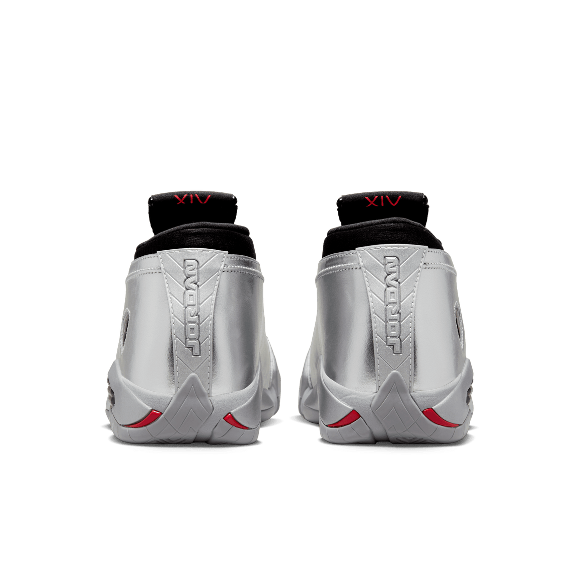 Women's Air Jordan 14 Retro Low (Metallic Silver/Fire Red/Wolf Grey-Black) - Women's Air Jordan 14 Retro Low (Metallic Silver/Fire Red/Wolf Grey-Black) - 