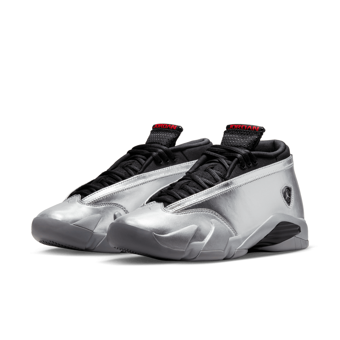 Women's Air Jordan 14 Retro Low (Metallic Silver/Fire Red/Wolf Grey-Black) - Women's Air Jordan 14 Retro Low (Metallic Silver/Fire Red/Wolf Grey-Black) - 