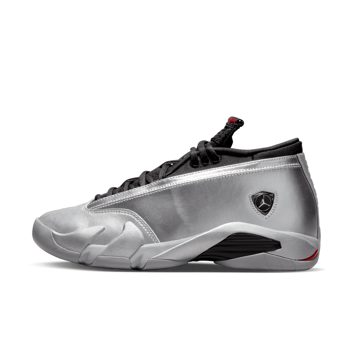 Women's Air Jordan 14 Retro Low (Metallic Silver/Fire Red/Wolf Grey-Black) - Women's Air Jordan 14 Retro Low (Metallic Silver/Fire Red/Wolf Grey-Black) - 