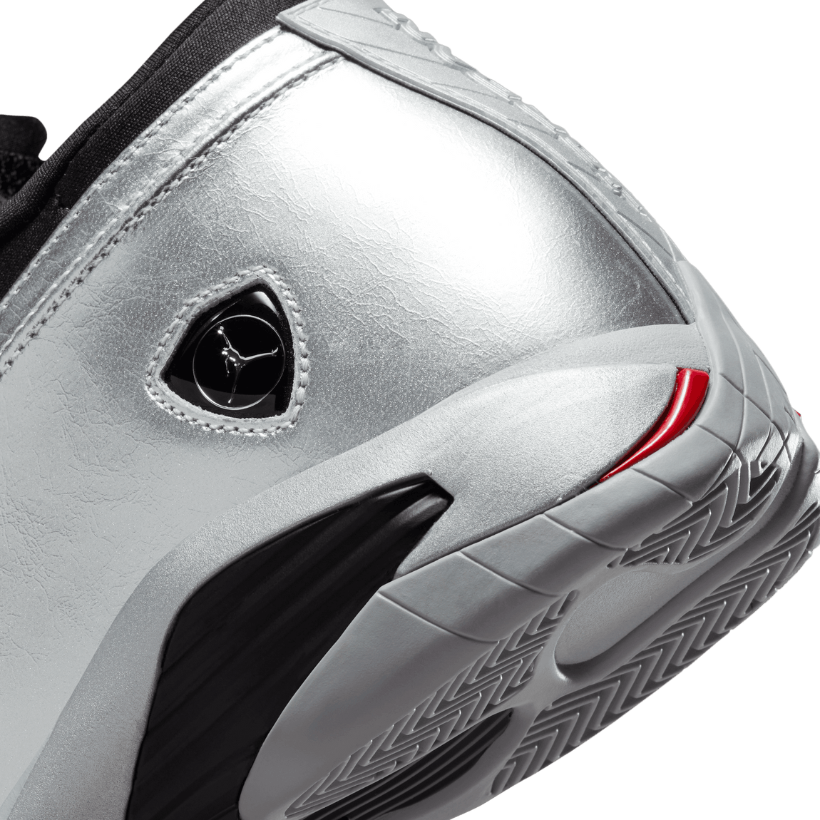 Women's Air Jordan 14 Retro Low (Metallic Silver/Fire Red/Wolf Grey-Black) - Women's Air Jordan 14 Retro Low (Metallic Silver/Fire Red/Wolf Grey-Black) - 