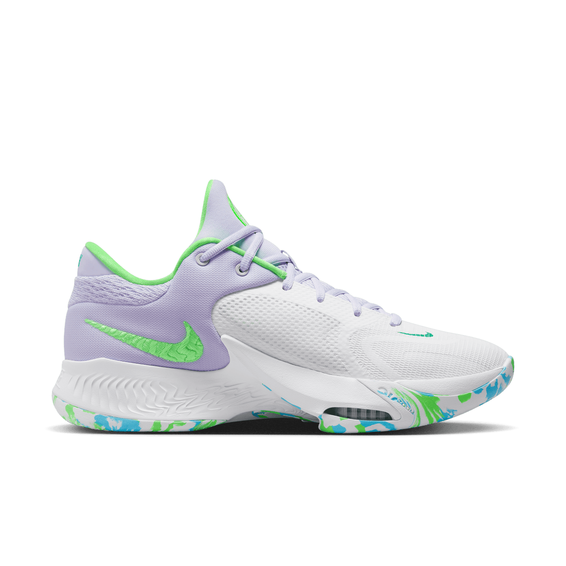 Nike Zoom Freak 4 (White/Oxygen/Purple/Black-Stadium Green) - Nike Zoom Freak 4 (White/Oxygen/Purple/Black-Stadium Green) - 