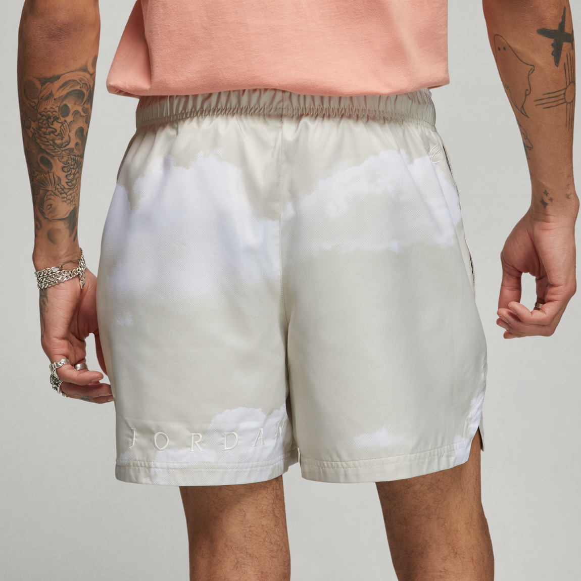 Jordan Essentials Statement Poolside Shorts (Light Orewood Brown/White) - Jordan Essentials Statement Poolside Shorts (Light Orewood Brown/White) - 