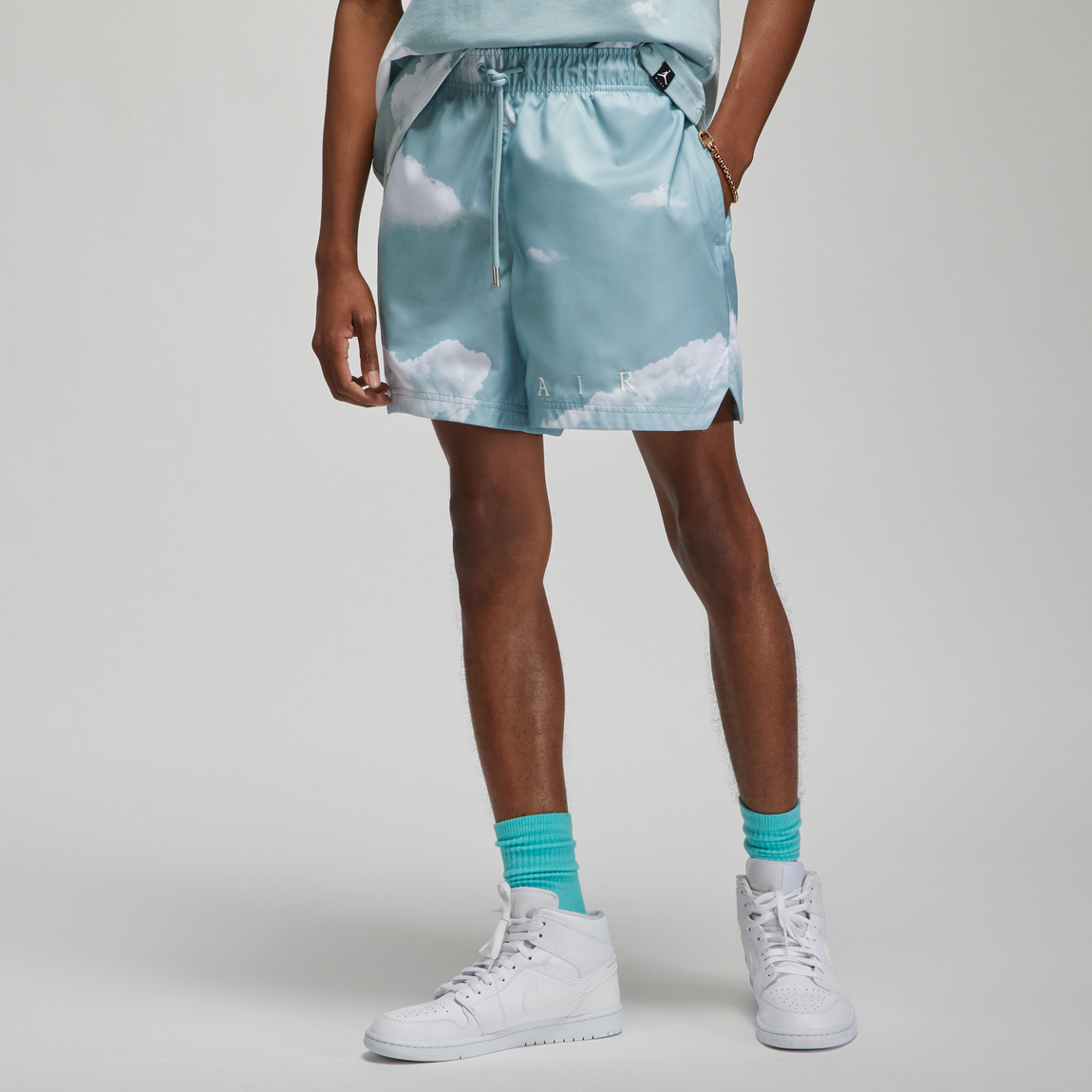 Jordan Essentials Statement Poolside Shorts (Ocean Cube/White) - Jordan Essentials Statement Poolside Shorts (Ocean Cube/White) - 