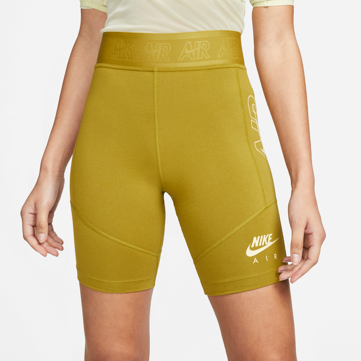 Nike Women's Bike Shorts (Desert Moss/Barley/Lemon Drop) - Nike Women's Bike Shorts (Desert Moss/Barley/Lemon Drop) - 