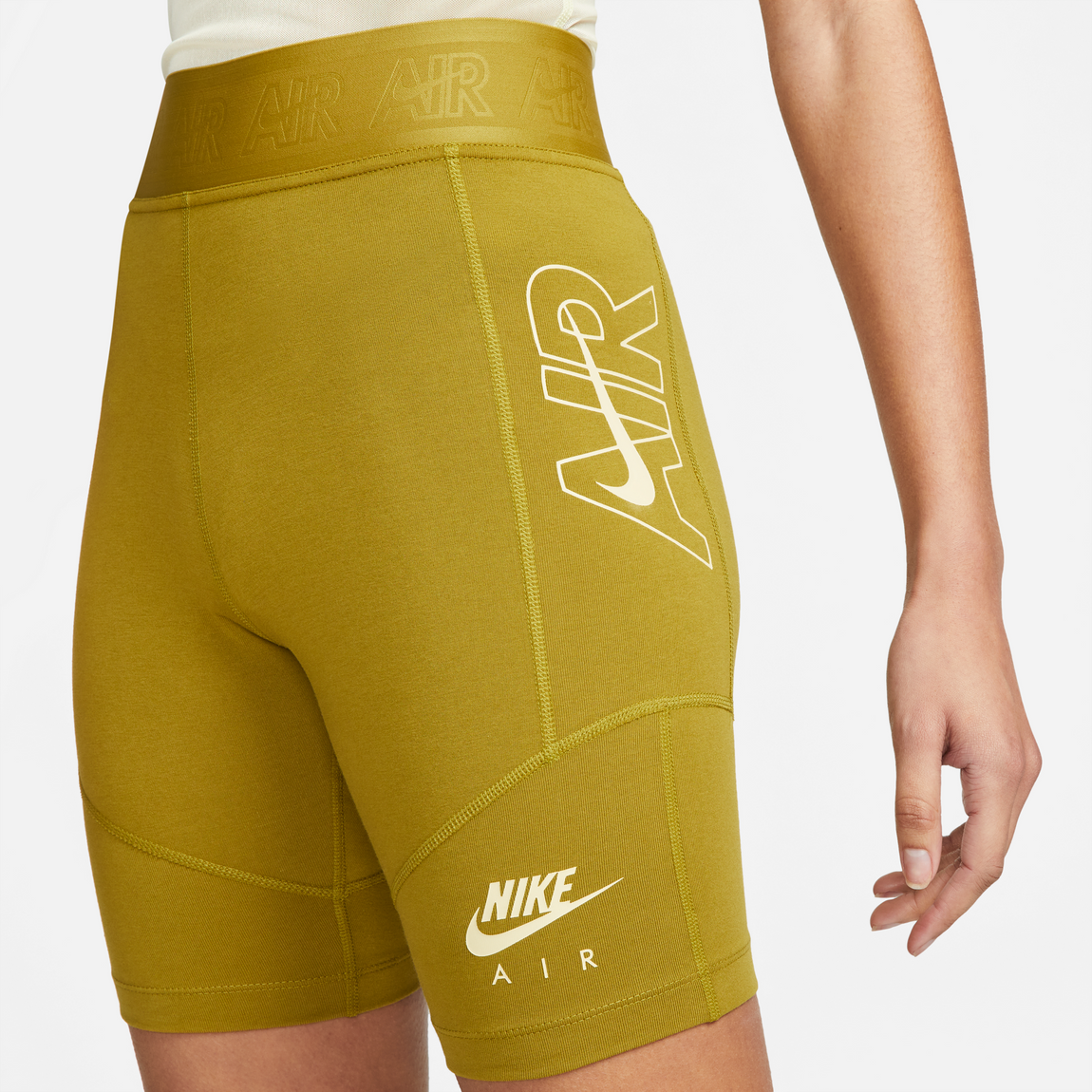 Nike Women's Bike Shorts (Desert Moss/Barley/Lemon Drop) - Nike Women's Bike Shorts (Desert Moss/Barley/Lemon Drop) - 