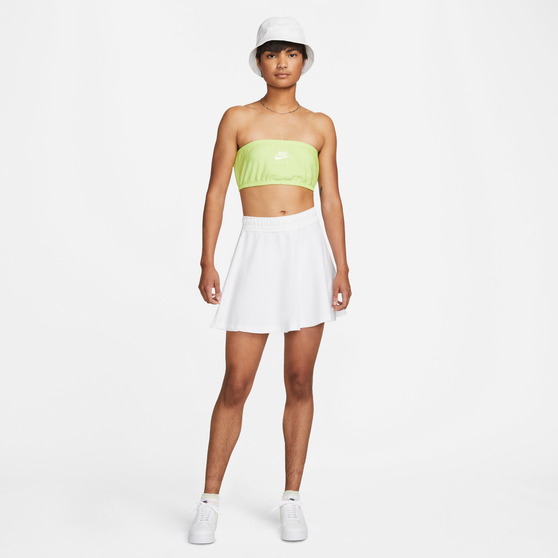 Nike Women's Pique Bandeau Top (Atomic Green/Barely Volt) - Nike Women's Pique Bandeau Top (Atomic Green/Barely Volt) - 