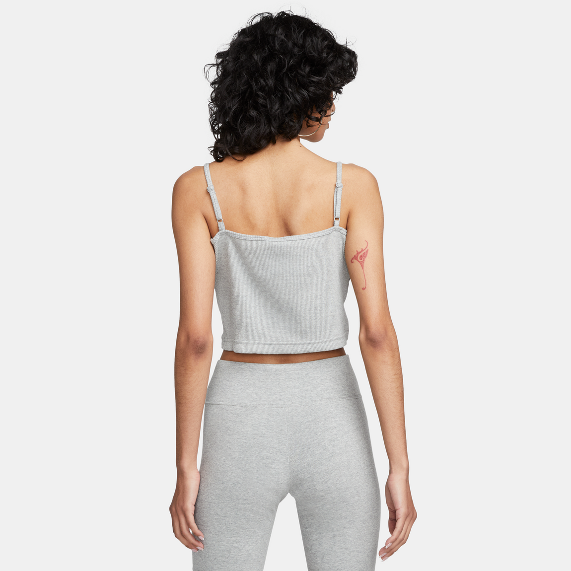 Nike Sportswear Essential Women's Ribbed Crop Top (Dark Grey Heather/White) - Nike Sportswear Essential Women's Ribbed Crop Top (Dark Grey Heather/White) - 
