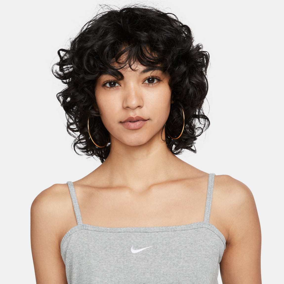 Nike Sportswear Essential Women's Ribbed Crop Top (Dark Grey Heather/White) - Nike Sportswear Essential Women's Ribbed Crop Top (Dark Grey Heather/White) - 