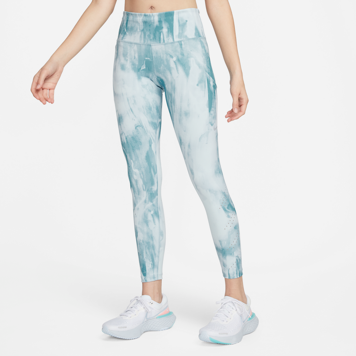 Nike Women's Epic Luxe 7/8 Pocket Running Leggings (Boarder Blue/Ashen Slate/Reflective Silver) - Nike Women's Epic Luxe 7/8 Pocket Running Leggings (Boarder Blue/Ashen Slate/Reflective Silver) - 
