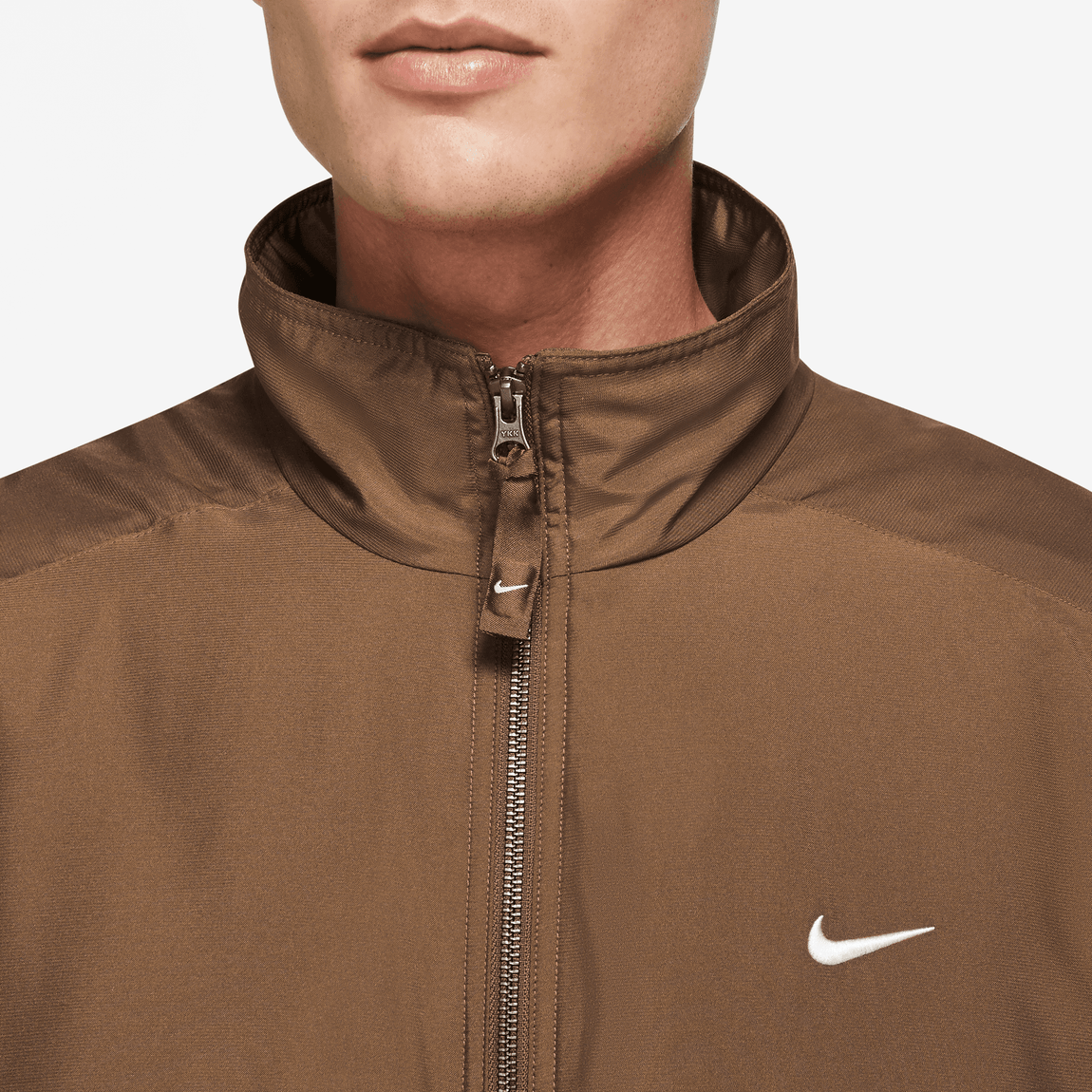 Nike Solo Swoosh Satin Bomber Jacket (Ale Brown/White) - Nike Solo Swoosh Satin Bomber Jacket (Ale Brown/White) - 