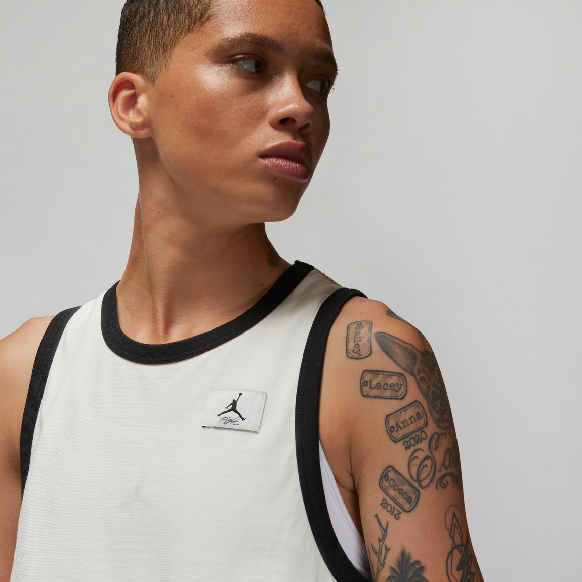 Jordan Essentials Women's Jersey Tank (Sail/Sanddrift-Black) - Jordan Essentials Women's Jersey Tank (Sail/Sanddrift-Black) - 