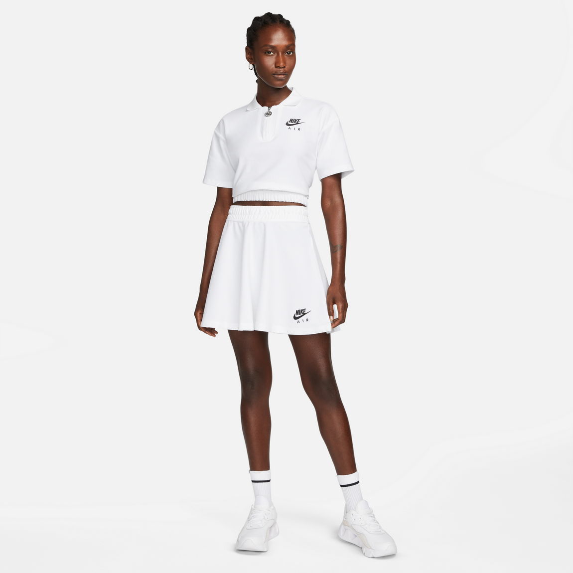 Nike Air Women's Pique Skirt (White/Black) - Nike Air Women's Pique Skirt (White/Black) - 