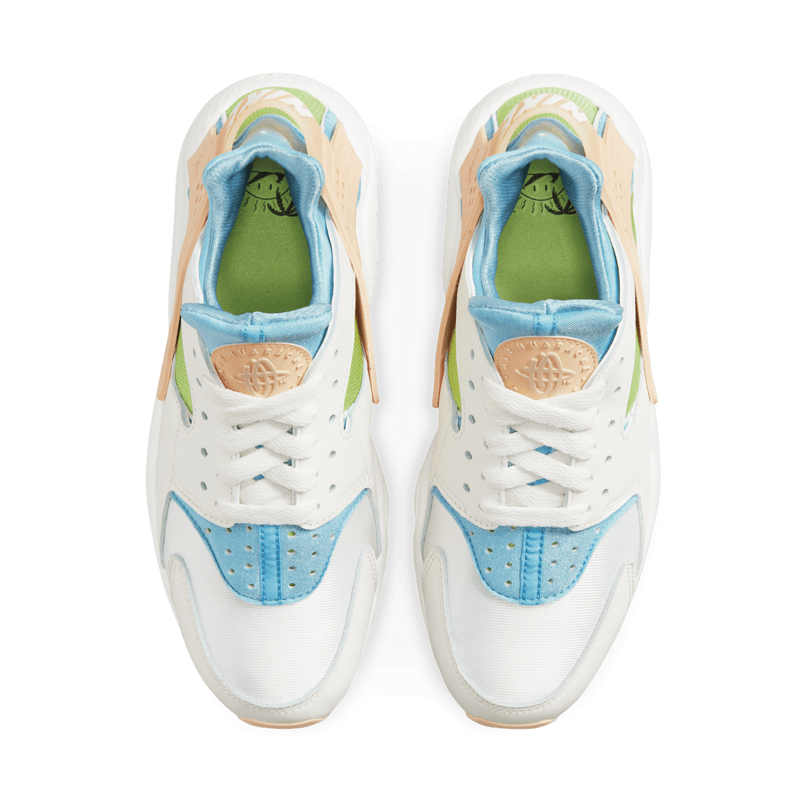 Nike Women's Air Huarache SE (Sail/Arctic Orange/Worn Blue-Vivid Green) - Nike Women's Air Huarache SE (Sail/Arctic Orange/Worn Blue-Vivid Green) - 