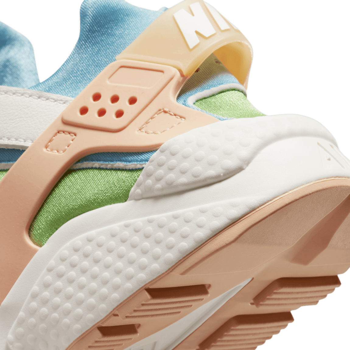 Nike Women's Air Huarache SE (Sail/Arctic Orange/Worn Blue-Vivid Green) - Nike Women's Air Huarache SE (Sail/Arctic Orange/Worn Blue-Vivid Green) - 