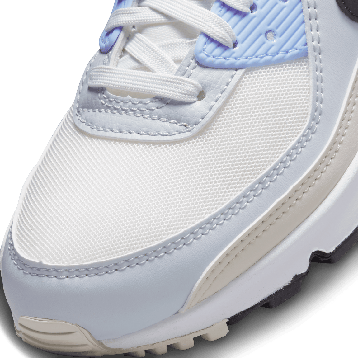 Women's Nike Air Max 90 (Summit White/Black-Light Bone) - Women's Nike Air Max 90 (Summit White/Black-Light Bone) - 