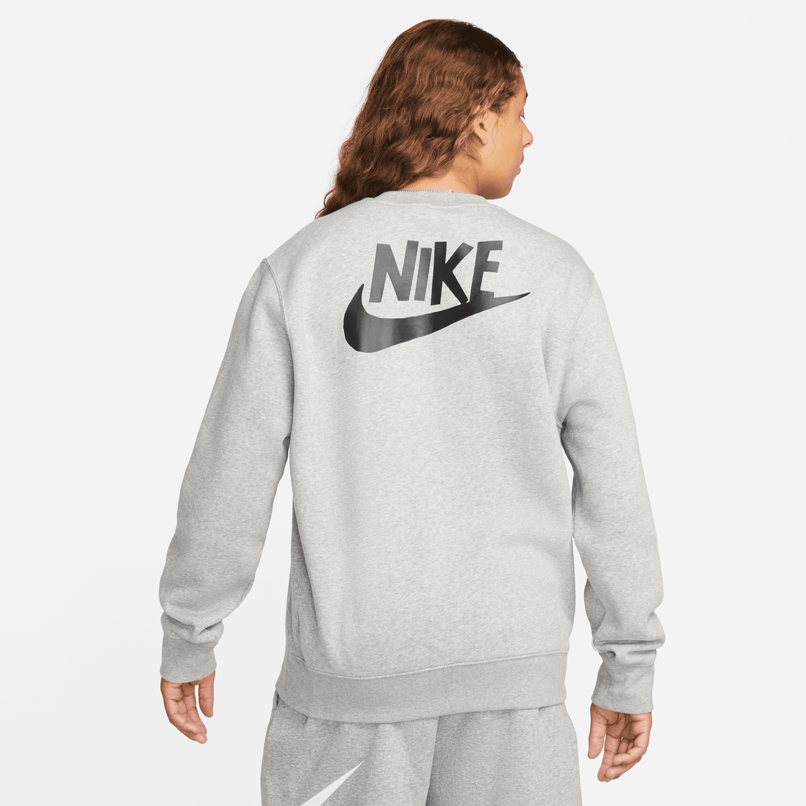 Nike Sportswear Men's Fleece Crew (Dark Grey Heather/Black) - Nike Sportswear Men's Fleece Crew (Dark Grey Heather/Black) - 