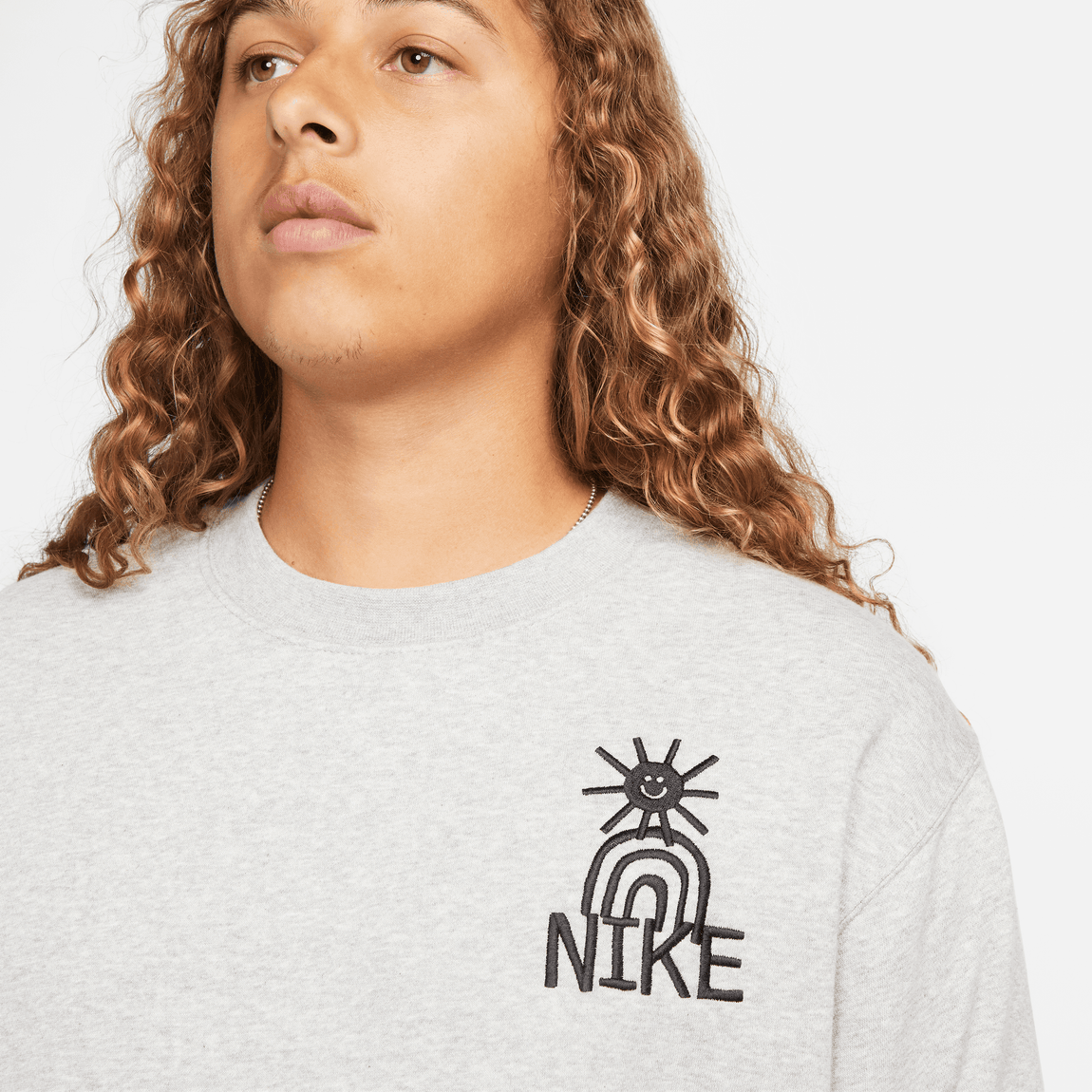 Nike Sportswear Men's Fleece Crew (Dark Grey Heather/Black) - Nike Sportswear Men's Fleece Crew (Dark Grey Heather/Black) - 