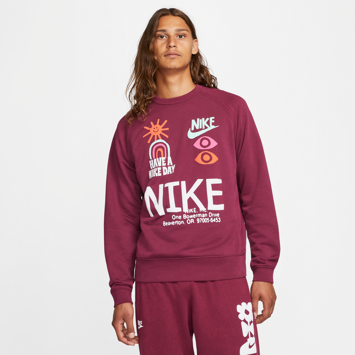 Nike Sportswear Have A Nike Day Crewneck Sweatshirt (Dark Beetroot) - Nike Sportswear Have A Nike Day Crewneck Sweatshirt (Dark Beetroot) - 