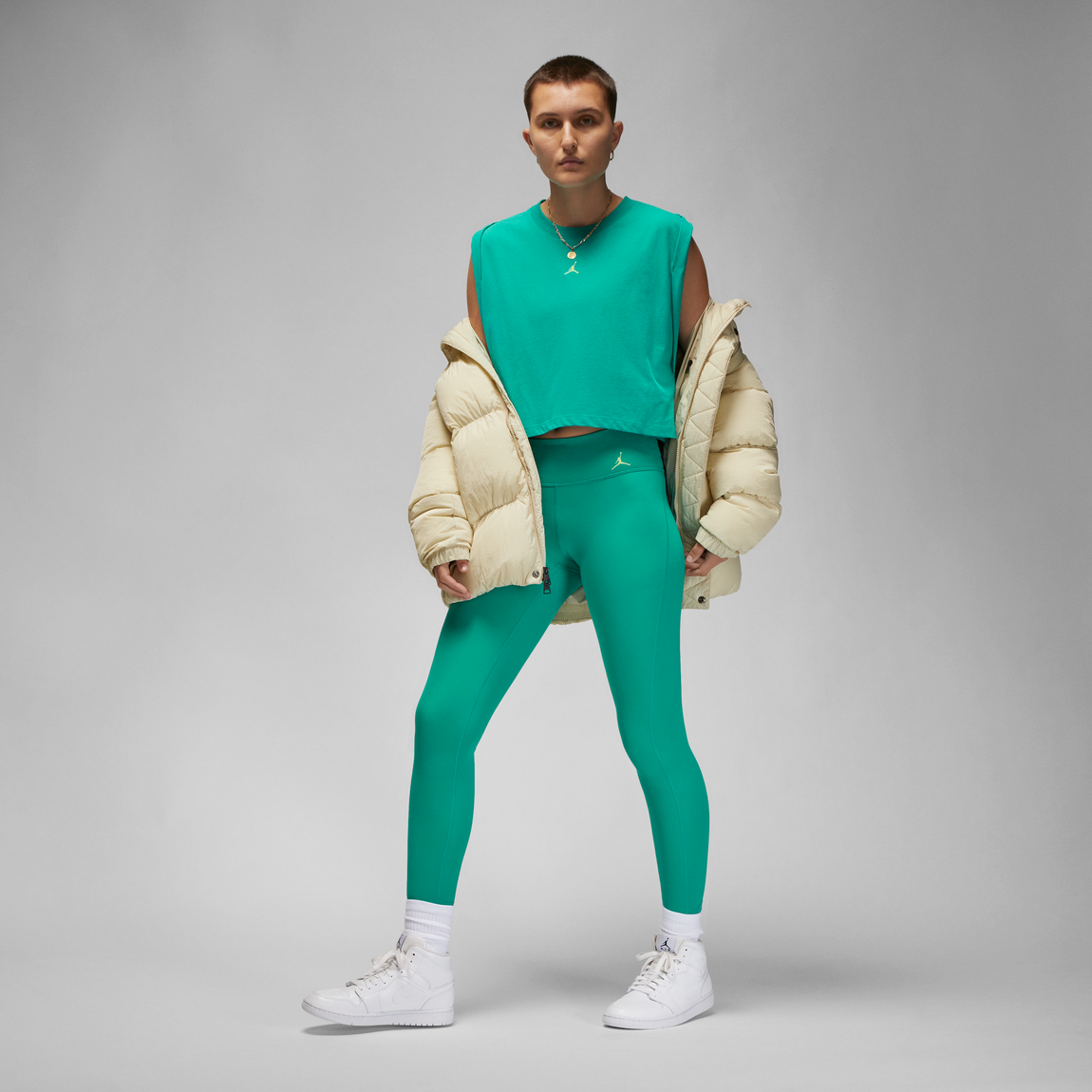 Jordan Women's Sport Leggings (New Emerald/Key Lime) - Jordan Women's Sport Leggings (New Emerald/Key Lime) - 