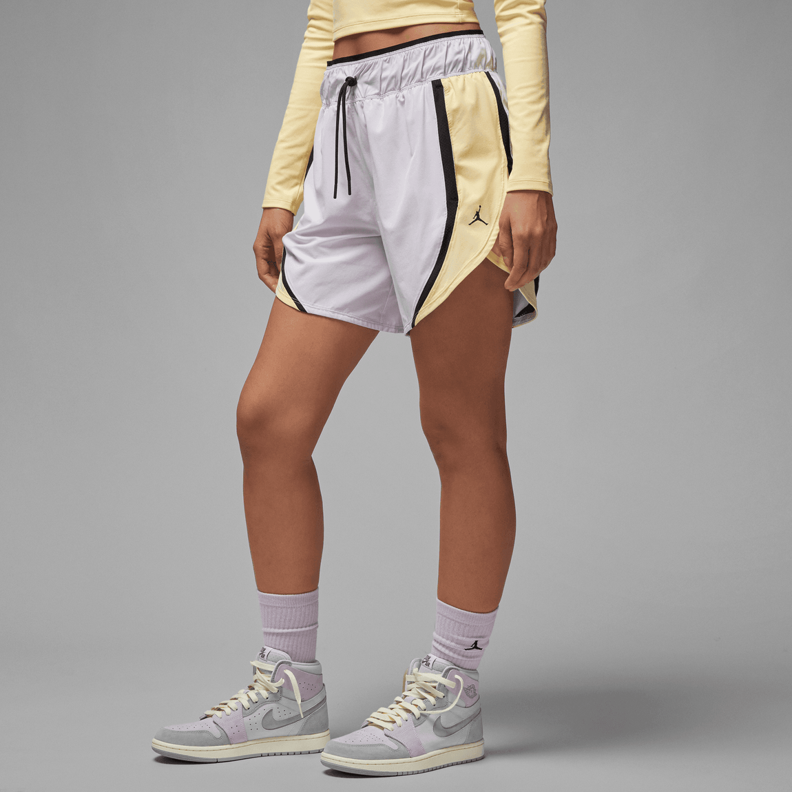 Women's Jordan Sport Shorts (Barely Grape/Lemon Wash-Black) - Women's Jordan Sport Shorts (Barely Grape/Lemon Wash-Black) - 