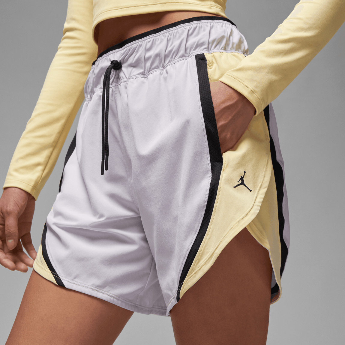 Women's Jordan Sport Shorts (Barely Grape/Lemon Wash-Black) - Women's Jordan Sport Shorts (Barely Grape/Lemon Wash-Black) - 