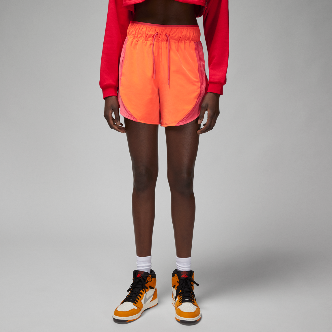 Women's Jordan Sport Shorts (Safety Orange/Fire Red/Lobster) - Women's Jordan Sport Shorts (Safety Orange/Fire Red/Lobster) - 
